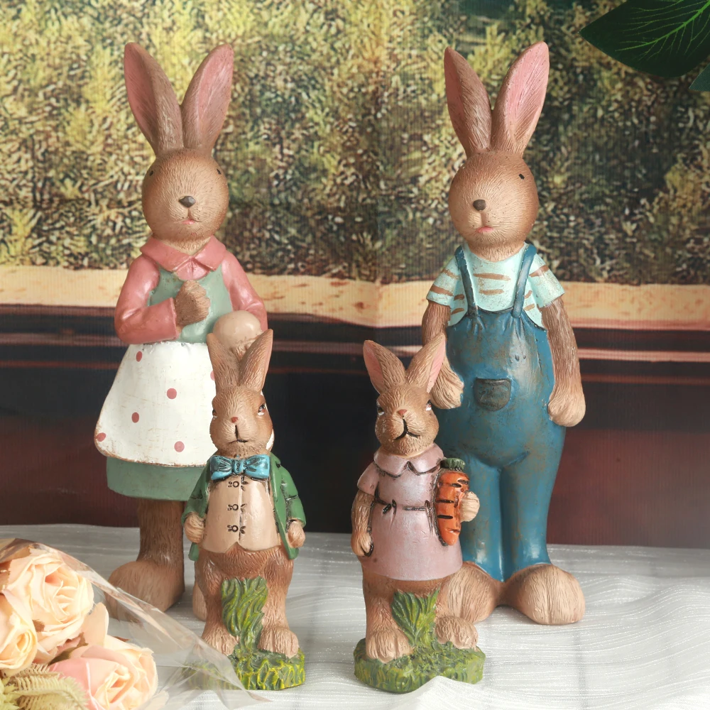 

Скандинавский домашний декор, скульптура ручной работы, украшения из смолы, кролик, настольные аксессуары, милые фигурки животных, кавайное...