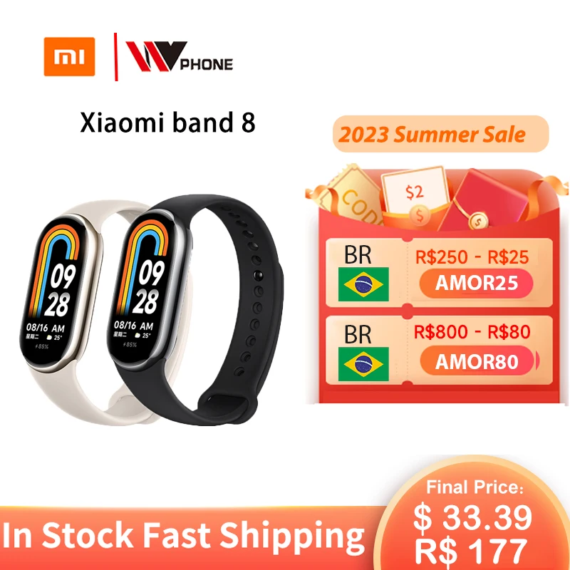 2023 Xiaomi Mi Band 8 Smart Bracelet 7 Color AMOLED Screen Miband 8 Blood Oxygen Fitness Traker Waterproof Smart Band 8