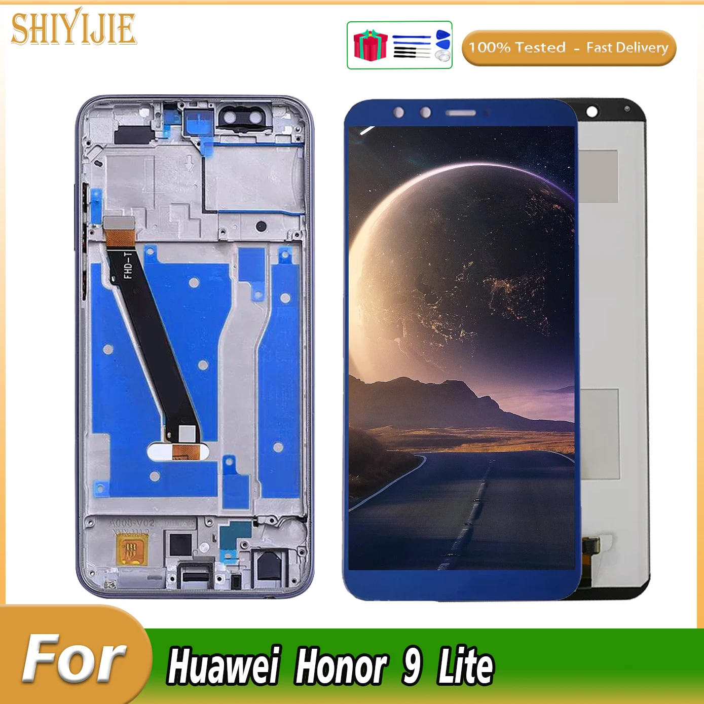 100% протестированный ЖК-дисплей для Huawei Honor 9 Lite, ЖК-дисплей с сенсорным экраном в сборе, для Honor 9 Lite LLD-L31/L21/L11/AL0, замена экрана