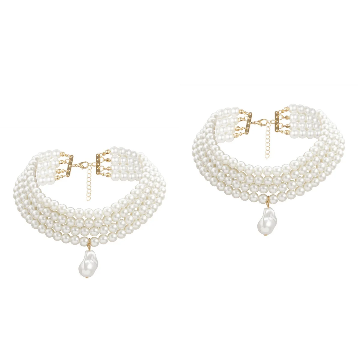 

Necklace Pearl Neck Chain Men White Pendant Decorative Pretty Collar Claviclevalentine Female Choker Crystal Clear Daycollarbone