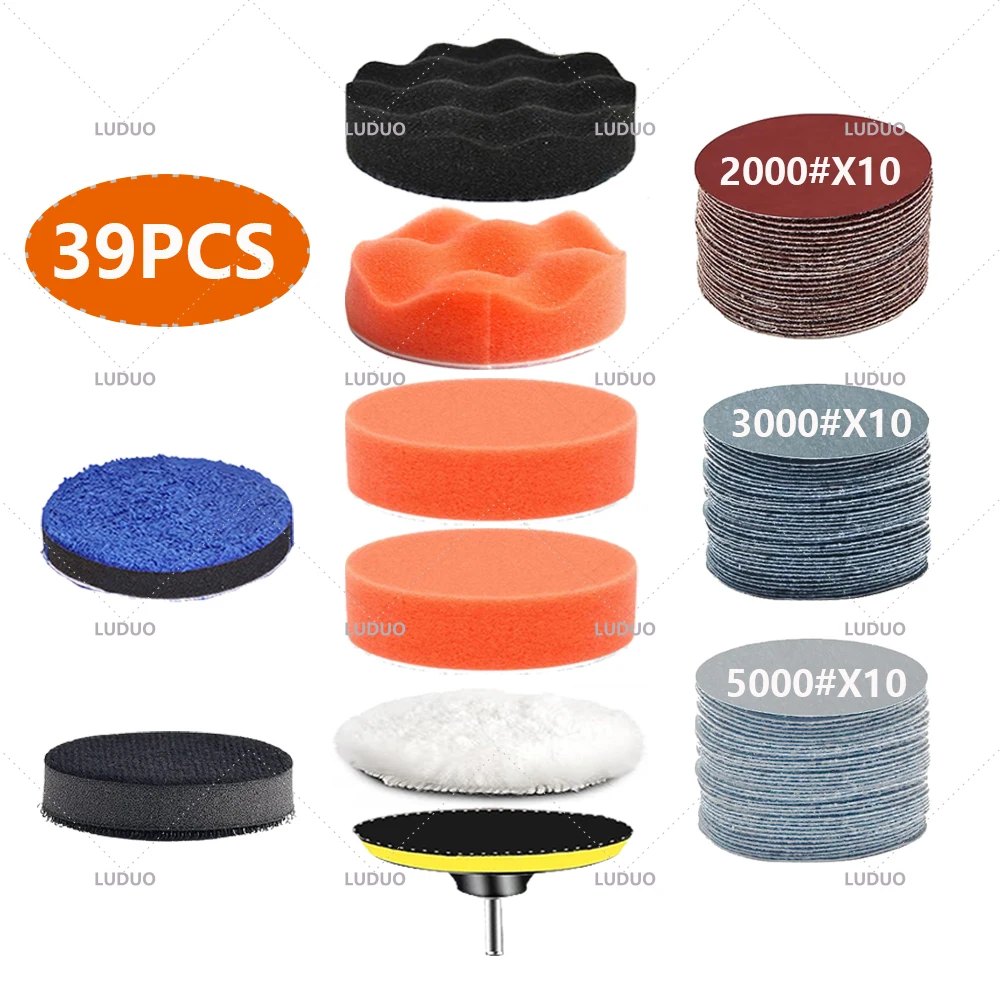 Полировальная подушечка для автомобиля, комплект губок, пенопластовая подушечка, буферный комплект, полировальная машина, восковые подушечки для авто, мотоцикла, полировки автомобиля