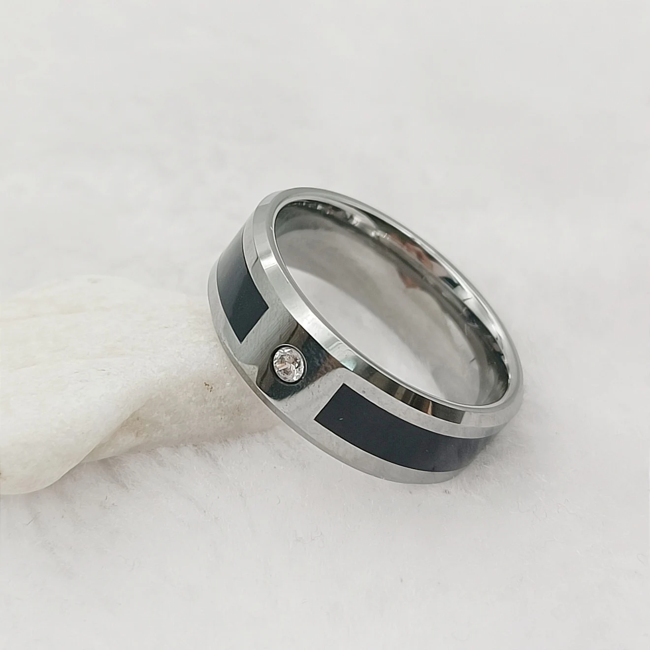 

Парные Изящные ювелирные изделия 100% бриллиантовое Карбидное кольцо мужские высококачественные обручальные кольца с черной эмалью и фианитом для мужчин и женщин