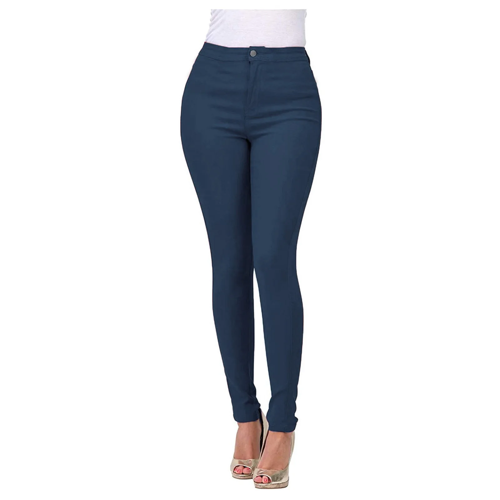 

Women's Jeans Street Slim Fit Elastic Solid Slim-fit pants S-XXL