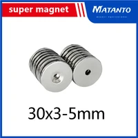 2100pcs 30x3 5mm strong rare earth neodymium magnets 303 mm hole 5mm n35 ndfeb countersunk powerful magnetic magnet 303 5mm