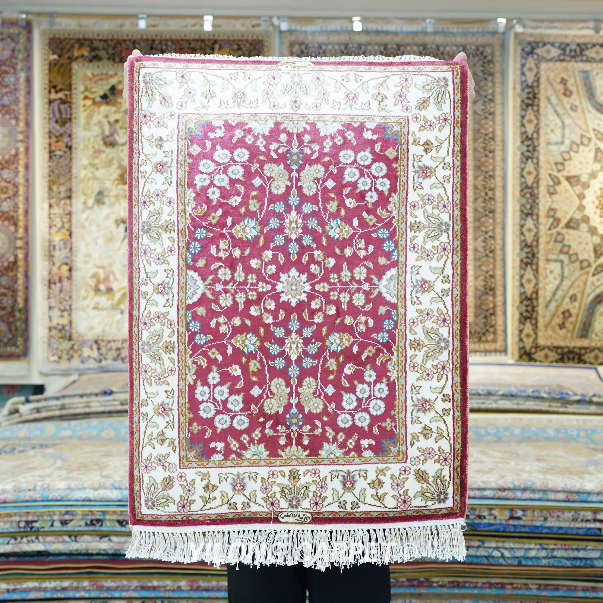 50x68 см ручной работы персидский Дизайнерский ковер небольшого размера красочный