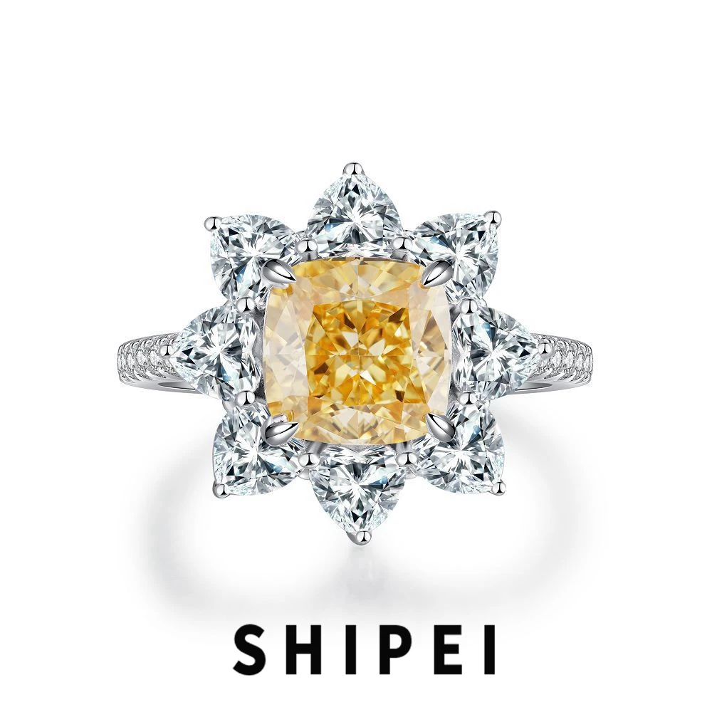 

Женское Драгоценное кольцо SHIPEI, серебро 925 пробы, Цитрин 3 карата, драгоценные камни