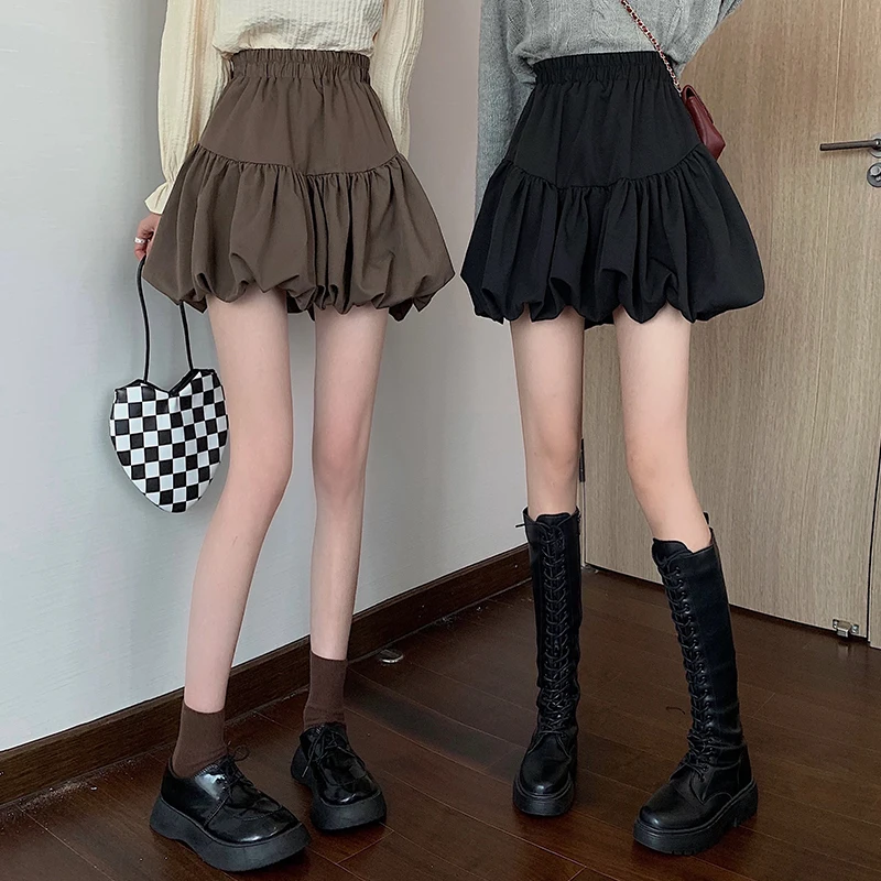 

Summer Skirt New Splicing Korean Fashion Sexy Mini Women's Clothing High Waist Solid Color Houthion