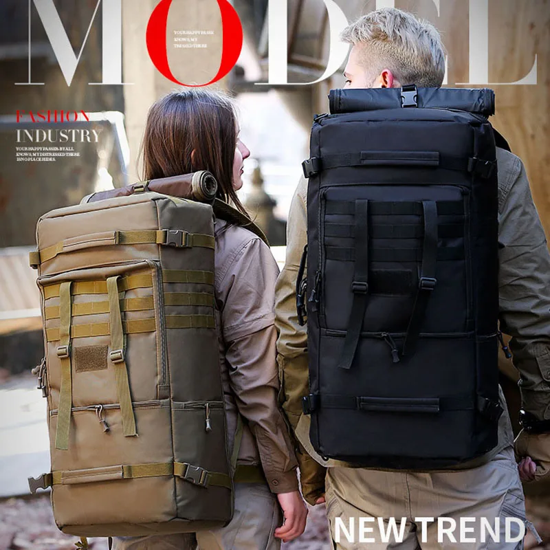 65L Bags Men's Large Shoulder Hunting Backpack Military Tactical Men Travel Luggage Bag Sport Molle Camping Rucksacks Outdoor