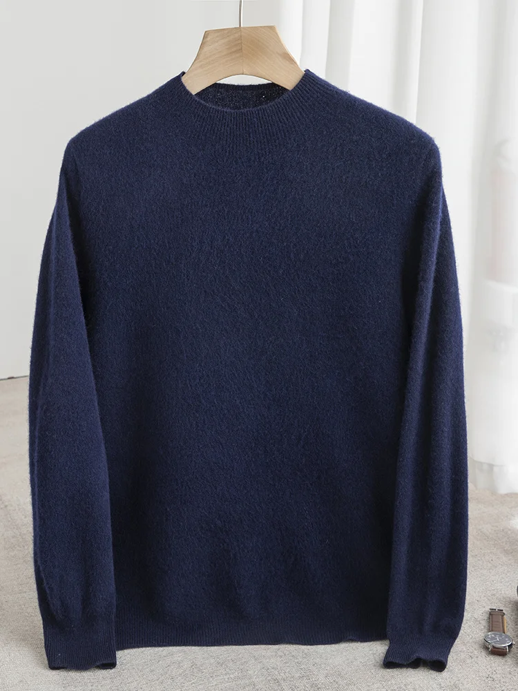 Модель 100% мужской плотный пуловер с полувысоким воротником свитер новинка