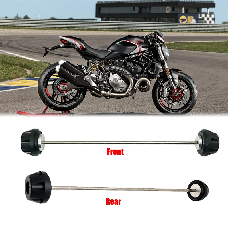 

For Ducati Monster 797/+ (Plus) Monster 821 Dark / Stealth / Stripe 2016-2020 Front&Rear Axle Fork Wheel Protector Crash Slider