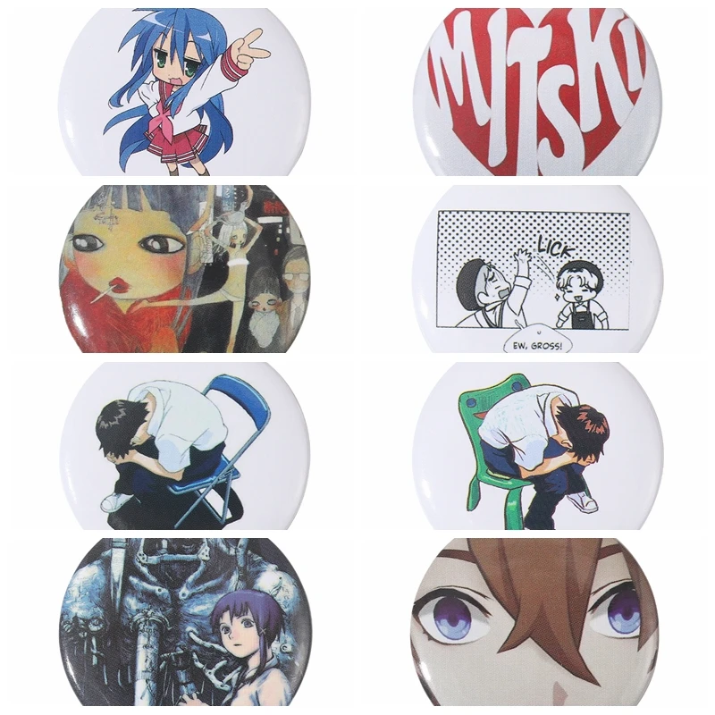 Tinplate Serial Soft Button Pin Jewelry Animation Emotion Brooch Clothes Creative Metal Badge Hat Collar Gift Lapel Pin Parts