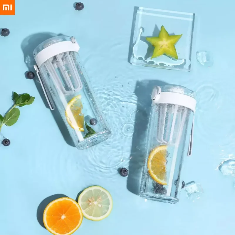 

Портативная герметичная чашка для воды из тритана Xiaomi Mijia, шейкер для путешествий и занятий спортом на открытом воздухе, пластиковая бутылка из тритана 600 мл