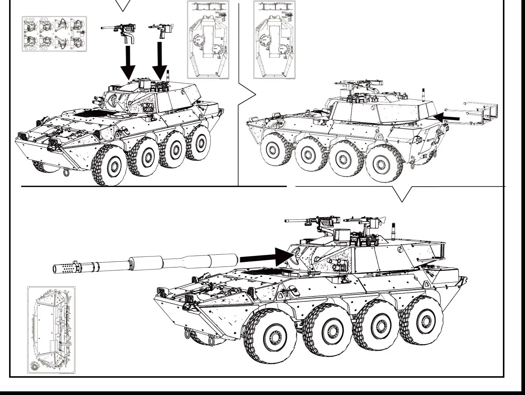 Фото Итальянский истребитель танков Centauro-I-120 MRY-SFW SS697, масштаб 1/72, 1/48, 1/35, 25 мм, военный сборный набор моделей №1