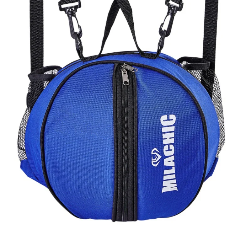 

Portable Basketball Shoulder Bag Single Soccer Volleyball Softball Storage Bag Round Sports Ball Bag (with 2 Side Pockets)