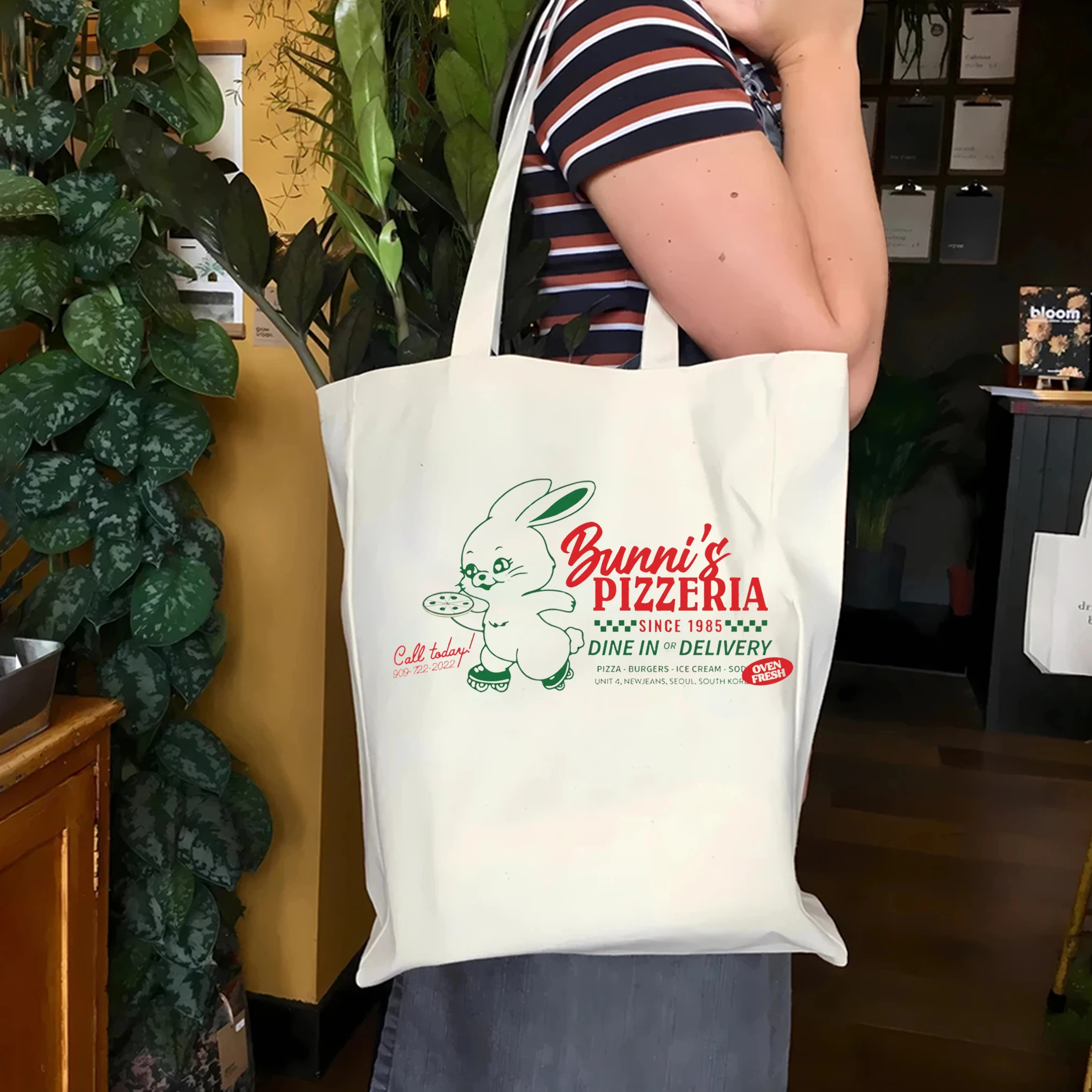 Сумка На Плечо С Принтом Кролика В Стиле Newjeans Корейская Холщовая Y2k