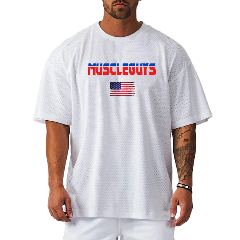 

Быстросохнущая Спортивная футболка из полиэстера с коротким рукавом, Джерси для тренажерного зала, футболка для фитнеса, тренировочная футболка для бега, Мужская дышащая спортивная одежда