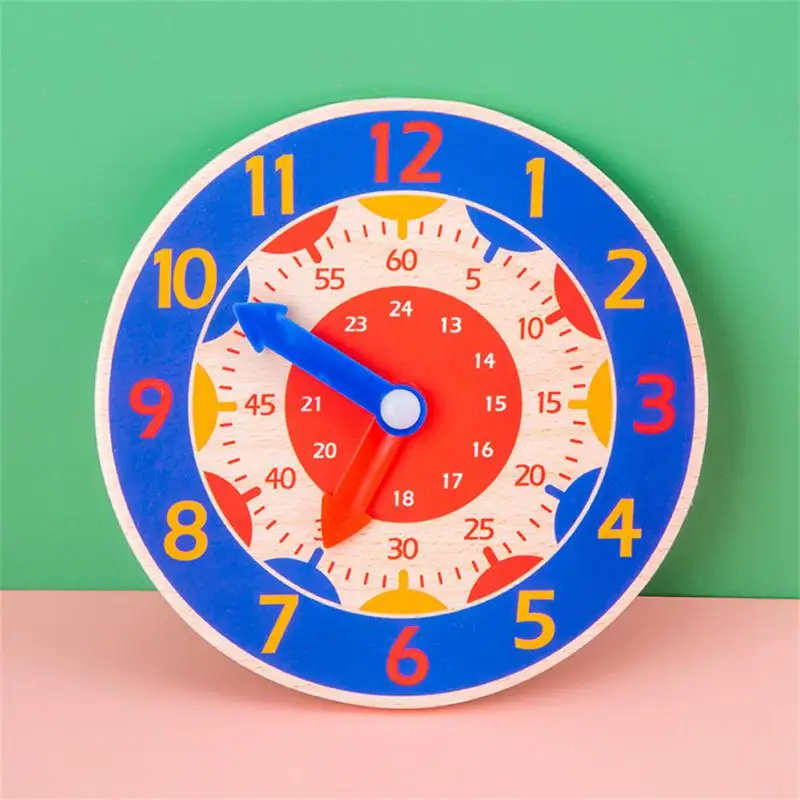 

5PCS Children Wooden Clock Toys Hour Minute Second Cognition Colorful Clocks Toys For Kids Early Preschool Teaching Aids Toys
