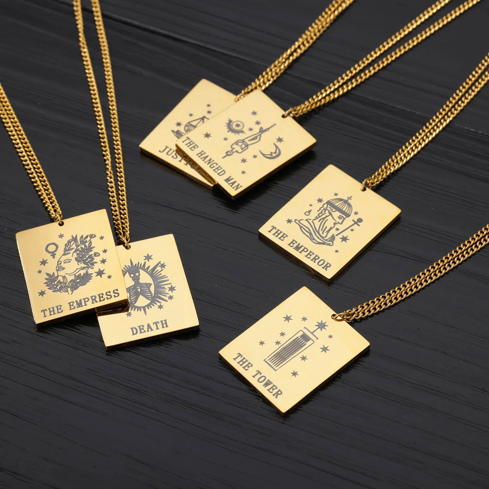 

Stainless Steel Classic Tarot Necklace For Women Pendant Divination Necklace Sun/Star/Moon/ Jewelry Accessories Free Shipping