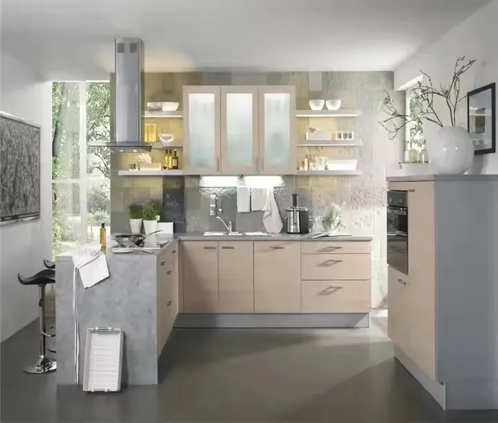 Фото Полная умная дверца кухонного шкафа Cucina с островной готовой модульной кухонной мебелью для дома №2