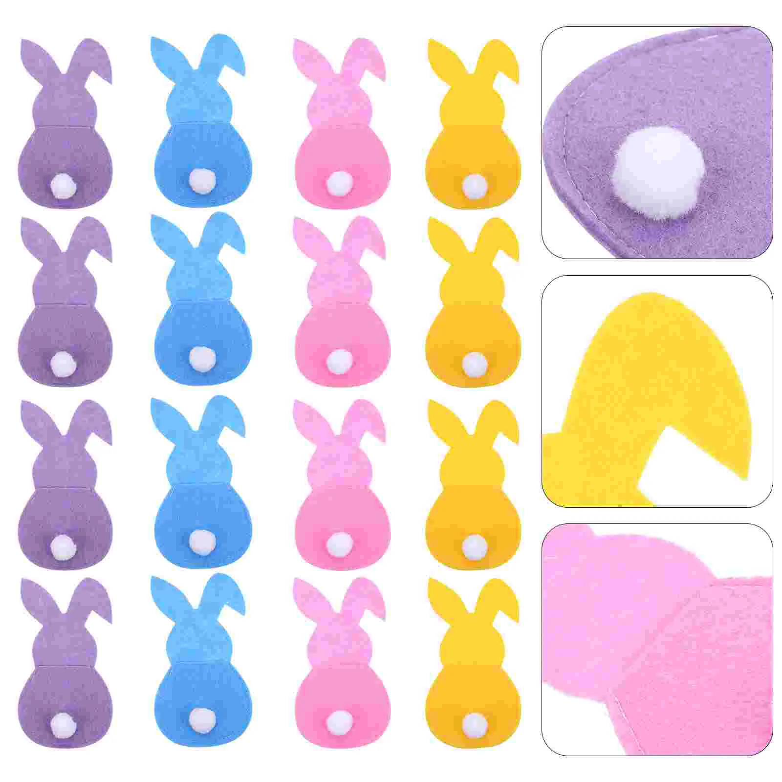 

Easter Bunny Pouches Fork Cutlery Themed Tableware Decorations Egg Swirl Napkin Rings Plates Basket Footprints Kit Cover