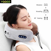 1set electric neck massager u shaped pillow multifunctional portable shoulder cervical massager travel home car massage pillow