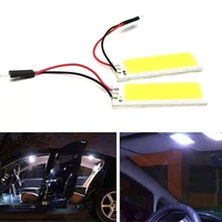 2pcs 12v xenon hid white 36 cob led dome map light bulbs car interior panel lamp come with t10 festoon light adapters