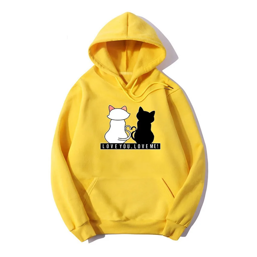 

Женские толстовки с молнией, женские толстовки с длинным рукавом и принтом кошки, пуловер с кулиской и карманами, толстовки с носками