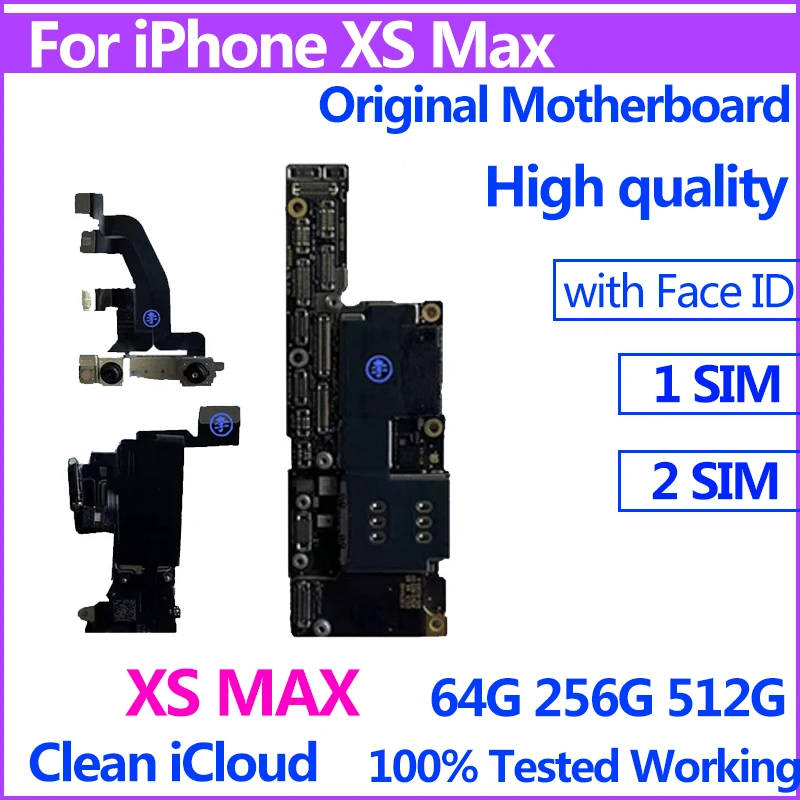 Оригинальная плата для iPhone XS Max материнская с распознаванием лица