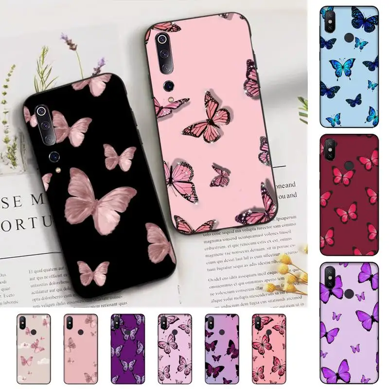 

Butterfly Phone Case for Xiaomi mi 5 6 8 9 10 lite pro SE Mix 2s 3 F1 Max2 3