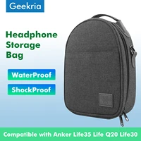 geekria headphones case pouch for anker soundcore life35 hard portable bluetooth earphones headset bag for accessories storage