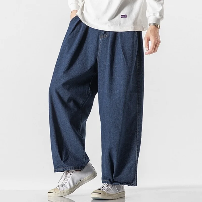 DEEPTOWN Classic Oversize Jeans Pants for Men Vintage Japanese Denim Trousers Male Retro Streetwear Loose Fashion Hip Hop Spring