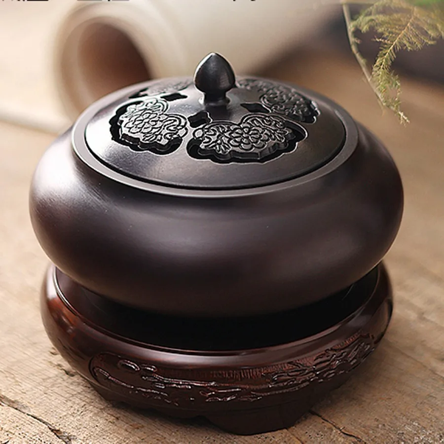 

Copper Decoration Incense Burner Ornament Oriental Incense Burner Vintage Chinese Mini Traditional Portable Incensario Censer