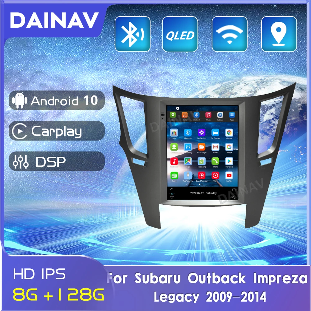 

Автомобильная стереосистема на Android, 128 ГБ, для Subaru Outback Impreza Legacy 2009-2014, мультимедийный плеер, автомобильное радио, экран Теслы, GPS-навигация
