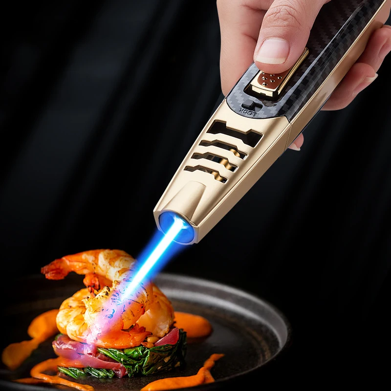 

Kitchen Spray Gun Windproof Cigar Torch Lighter Metal 1300C Strong Turbo Jet Flame Outdoor BBQ Fire Starter Butane Gas Lighter