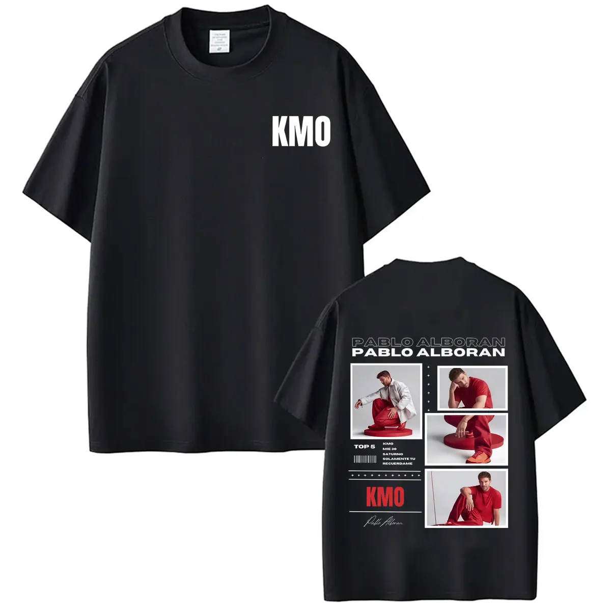 Фото Футболка с принтом певца Пабло Альборана Kmo Global Album Tour 2026, модные футболки для мужчин и женщин, свободные повседневные хлопковые футболки, уличная одежда №1