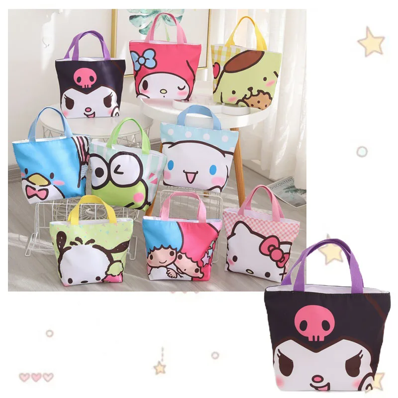 

Аниме Cinnamoroll Kuromi Purin Dog My Melody Kt Cat мультяшная портативная Холщовая Сумка Kawaii Милая коробка для хранения ланча сумка подарок для девочек