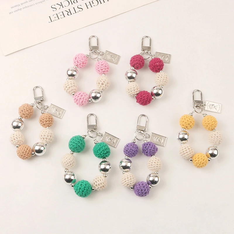 

Pendant Wool Ball Chain Keychain Earphone Case Decoration Accessories Ball Keychain Multi-color Creative Decorative Fresh Cute