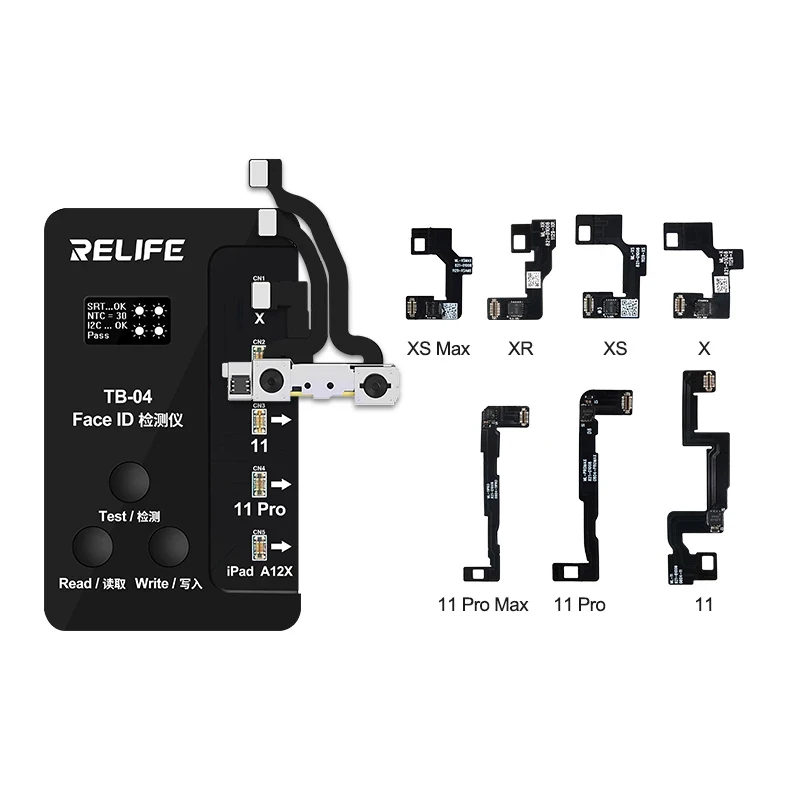 

Relife TB-04 Face Dot Matrix Repair Detector for Phone X-11 Pro Max Face ID Detector Cable Replacement Data Burning Write