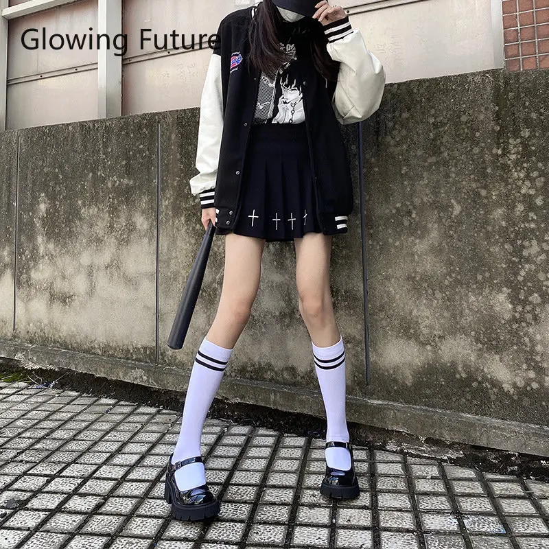 New Women Stockings Kawaii Two Bars Striped Knee Socks Japanese Fashion College Style Baseball Sokken Cute Socks Causal Long Sox