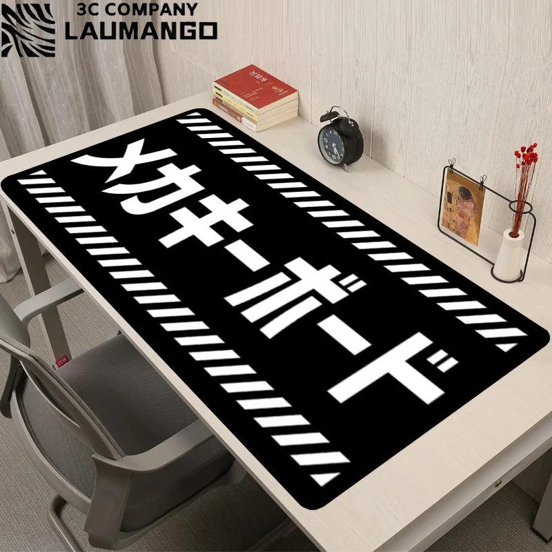 

Keyboard Mat Gaming Desk Accessories Pad on the Table Mause XXL Pc Computer Deskmat Mouse Black and White Cartoon Gamer Complete