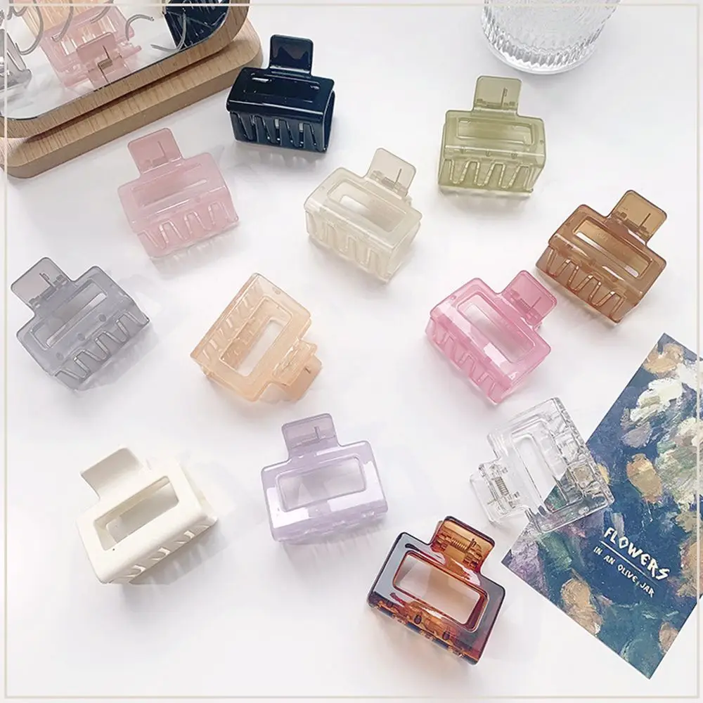 Большие модные аксессуары для волос девочек квадратные когти из смолы заколки