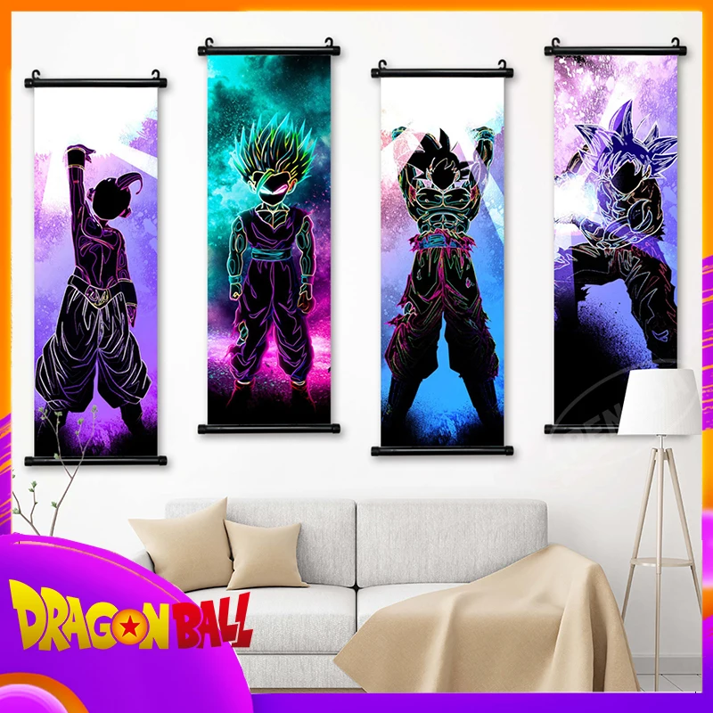 

Anime Dragon Ball Printed Poster Wall Artwork Goku Pictures Frieza Painting Canvas Super Saiyan Hanging Scrolls Home Decoration