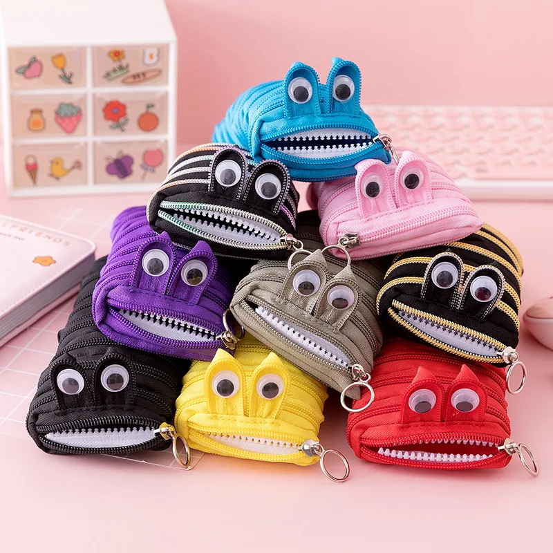 

Genuine Monster Cute Caterpillar Monster Zipper Pen Bag Boys & Girls Student Large Capacity Pencil Case Stationery Box