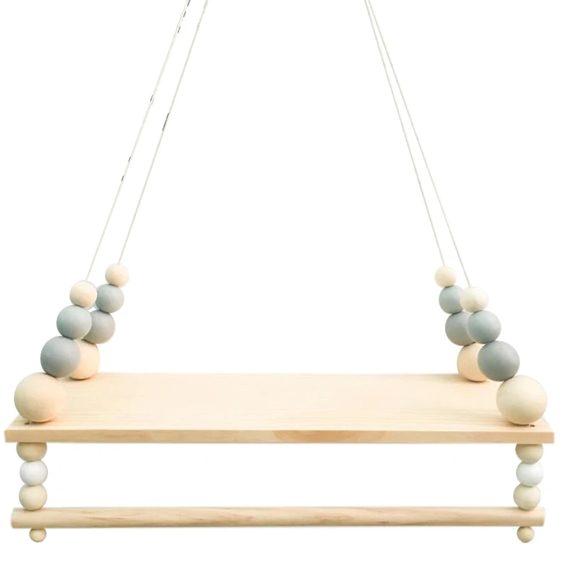 Деревянная настенная полка с вешалкой для одежды детская комната ремесло