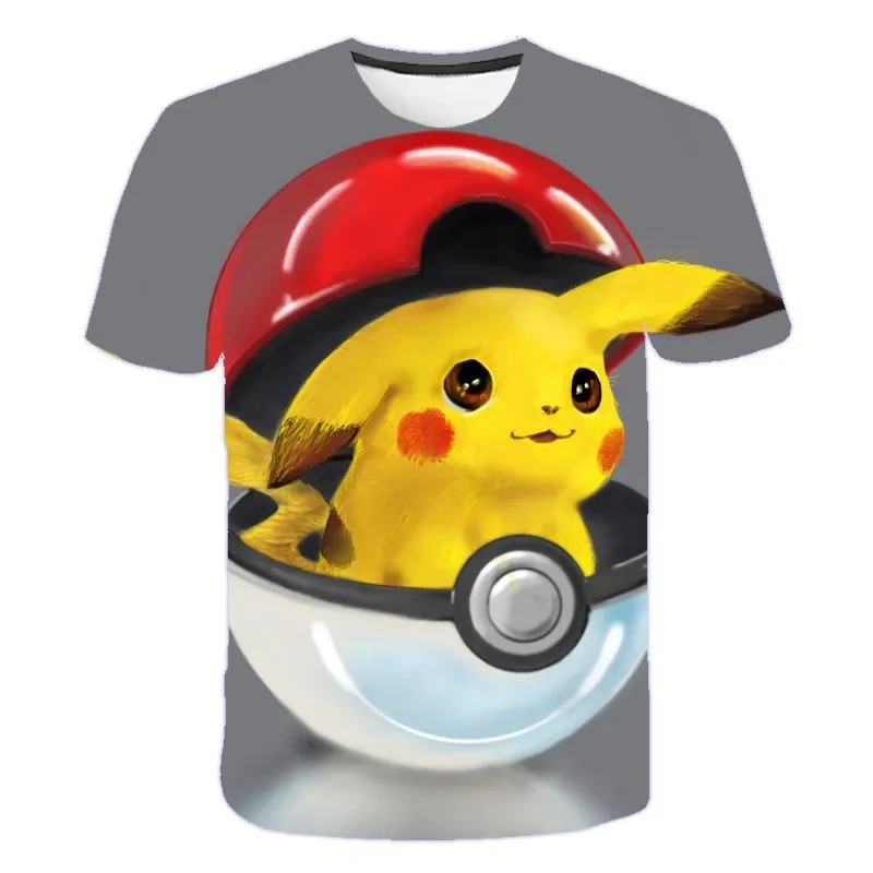 

Fashion Children's Summer T-shirt Pokemon T shirt Cartoon 3D Print Pokemon Clothing Girl Boys Unisex Pikachu T shirt Casual
