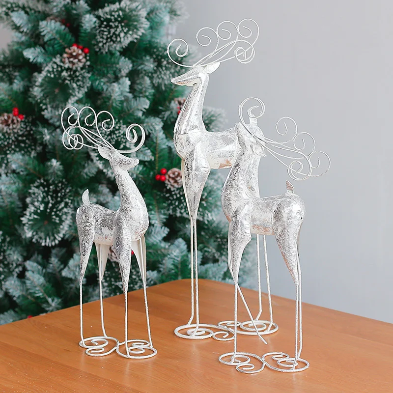 

Christmas [MGT] Deer Metal Wrought Iron Holiday Decoration Home Decor Room Decore Creative Furnishing Gift