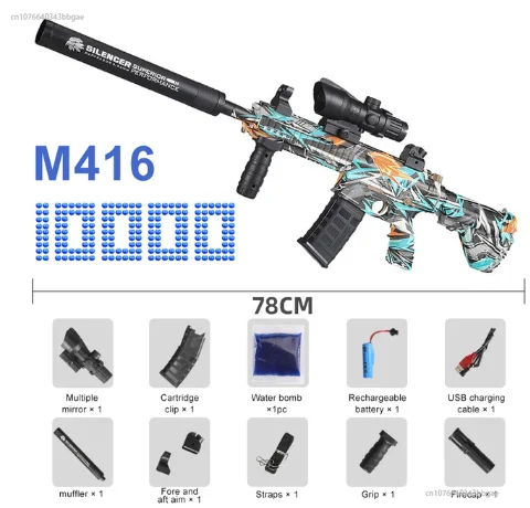 

Электрический брызговик M416, гелевый бластер с 10000 водяными бусинами для активного отдыха, игры команды стрельбы, игрушечный пистолет для мальчиков, подарки