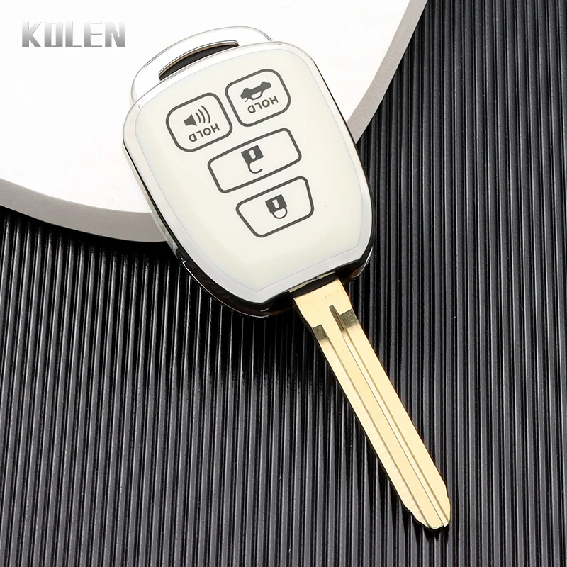 

Чехол для автомобильного ключа из ТПУ с 4 кнопками, защитный чехол для Toyota Camry, Rav4, Corolla, Tacoma, Vios, Prius C, Highlander, аксессуары Fob