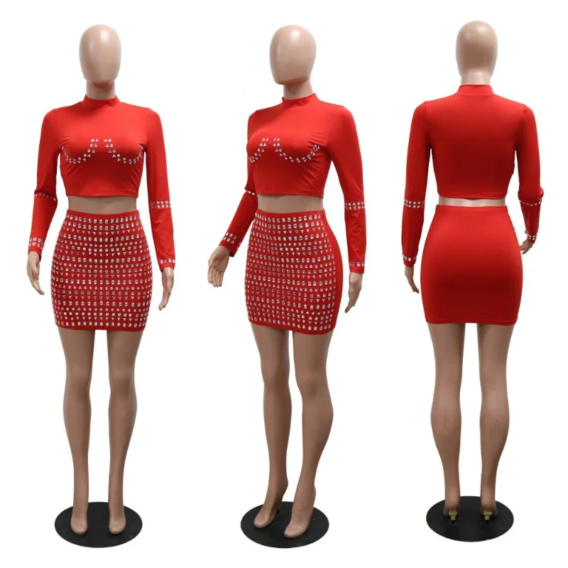 Женские комплекты KEXU короткий топ с длинным рукавом и О-образным вырезом +