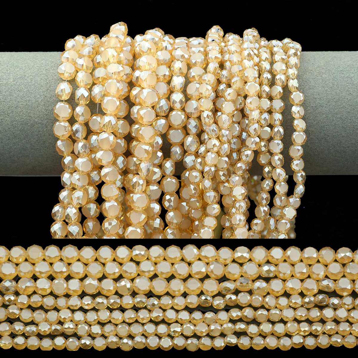 Круглые бусины из австрийского стекла 6/8 мм цвет в ассортименте